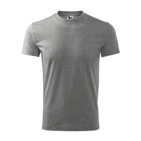   Unisex környakas póló, sötétszürke melírozott, 160 g/m²