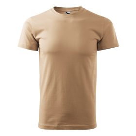 Férfi környakas póló, homok, 160 g/m2
