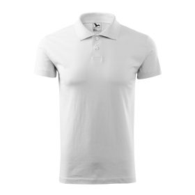 Férfi galléros póló, fehér, 180 g/m2
