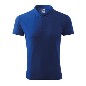 Férfi galléros pique póló, királykék, 200 g/m²