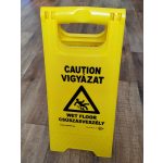 Csúszásveszélyre figyelmeztető tábla MAGYAR és ANGOL nyelven