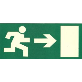 Menekülési útvonal Jobbra utánvilágító tábla