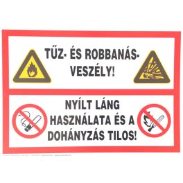   Tűz- és robbanásveszély ! Nyílt láng használata és a dohányzás tilos!