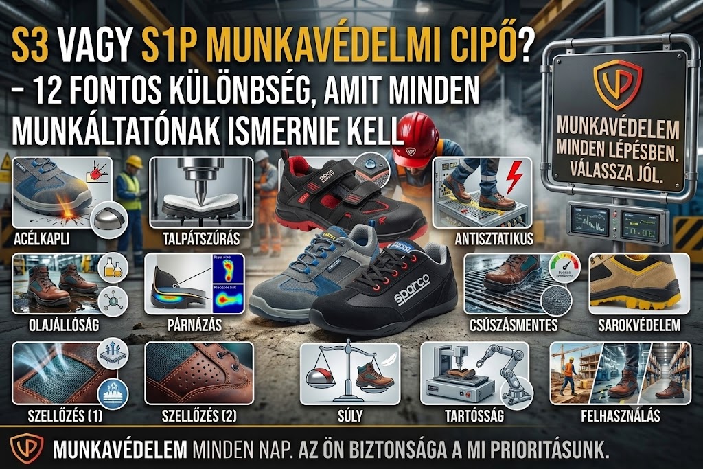 S3 vagy S1P munkavédelmi cipő? – 12 fontos különbség, amit minden munkáltatónak ismernie kell